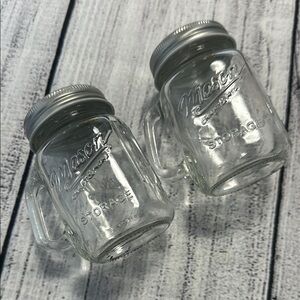 Mason Clear Glass Storage Jars with Handles